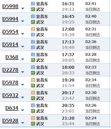 宜昌到武汉武汉站动车的时间需要多少