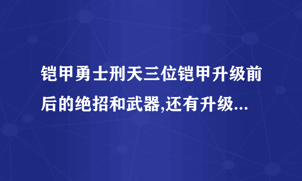 铠甲勇士刑天三位铠甲升级前后的绝招和武器,还有升级口诀,和修罗的武器绝招