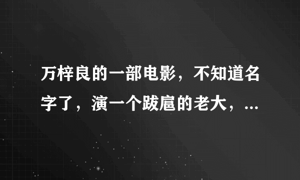 万梓良的一部电影，不知道名字了，演一个跋扈的老大，调戏成奎安的老婆，成奎安报复反被万梓良杀死，