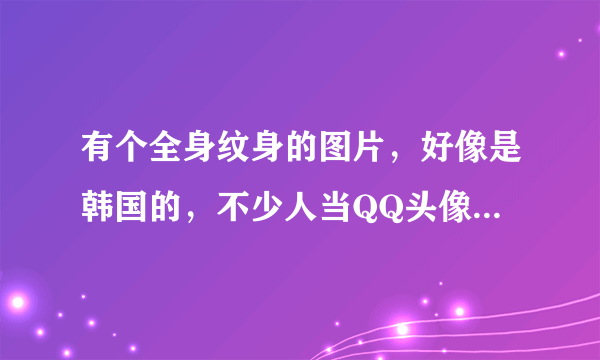 有个全身纹身的图片，好像是韩国的，不少人当QQ头像，我想知道那是什么纹身