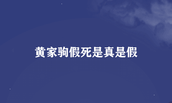 黄家驹假死是真是假