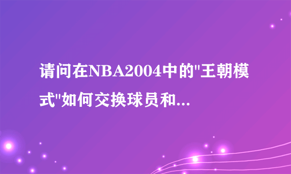 请问在NBA2004中的