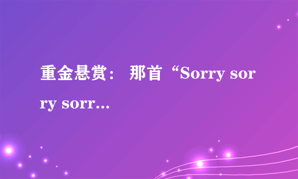 重金悬赏： 那首“Sorry sorry sorry sorry……”是什么歌？