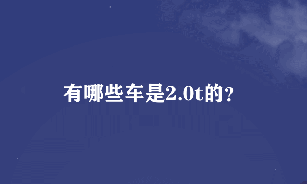 有哪些车是2.0t的？