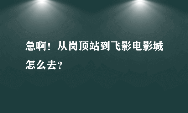 急啊！从岗顶站到飞影电影城怎么去？