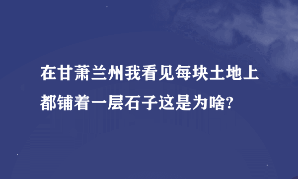 在甘萧兰州我看见每块土地上都铺着一层石子这是为啥?