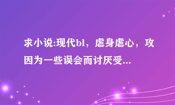 求小说:现代bl，虐身虐心，攻因为一些误会而讨厌受，但是受爱攻，非常爱。但是最后误会解开了，受却死