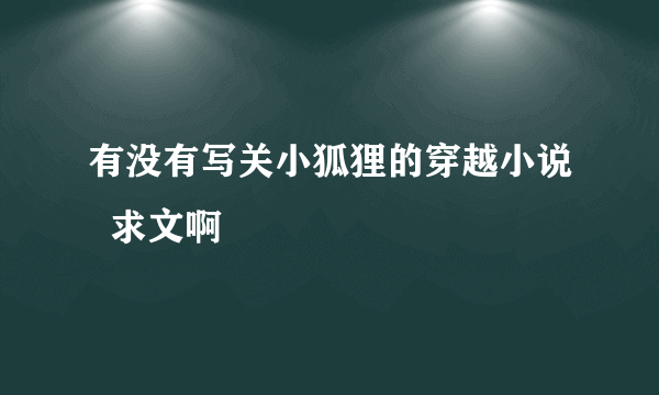 有没有写关小狐狸的穿越小说  求文啊