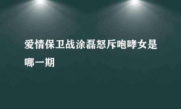 爱情保卫战涂磊怒斥咆哮女是哪一期