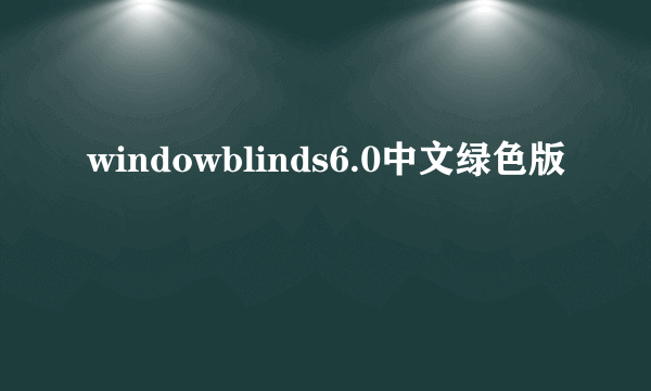 windowblinds6.0中文绿色版