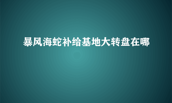 暴风海蛇补给基地大转盘在哪