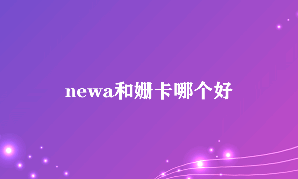 newa和姗卡哪个好