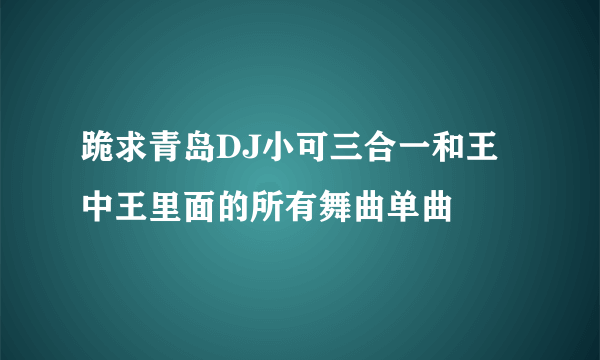 跪求青岛DJ小可三合一和王中王里面的所有舞曲单曲