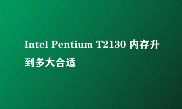 Intel Pentium T2130 内存升到多大合适