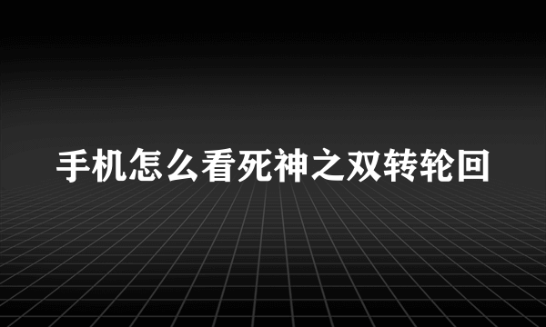 手机怎么看死神之双转轮回