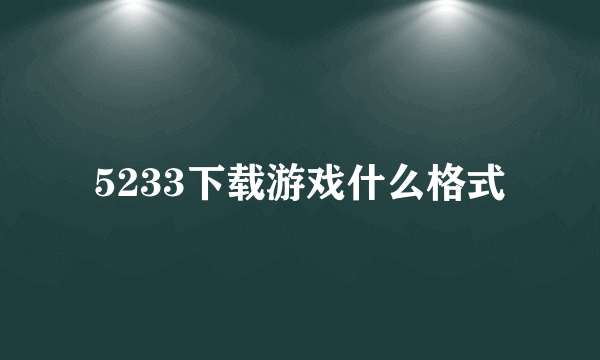 5233下载游戏什么格式