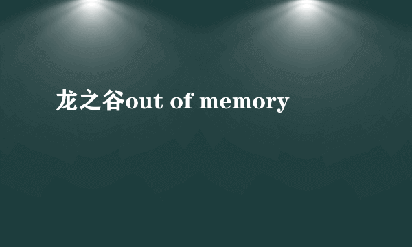 龙之谷out of memory