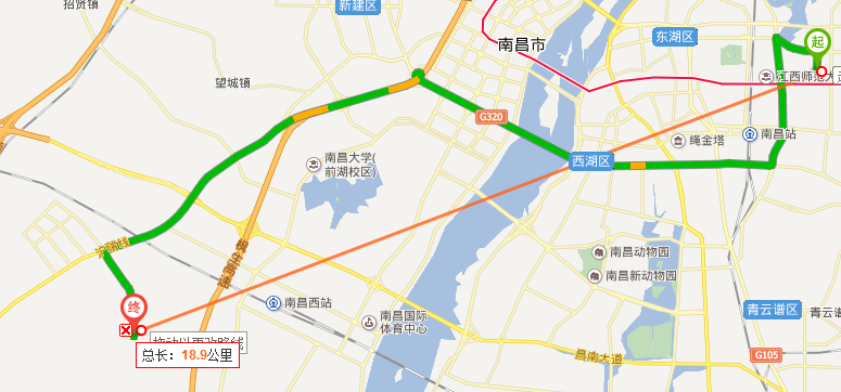 青山湖江大南路55号华成嘉园小区离南昌工学院有多少公里