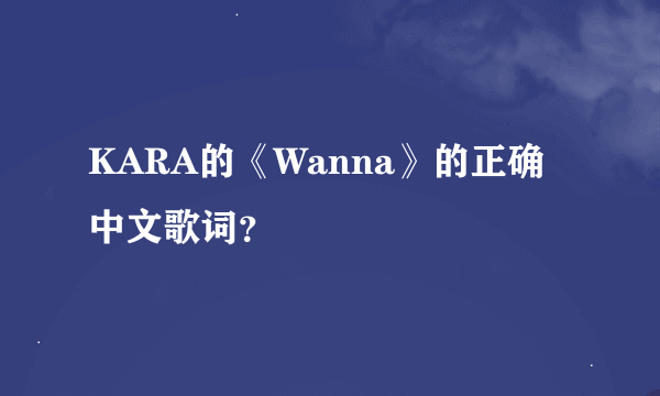 KARA的《Wanna》的正确中文歌词？