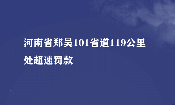 河南省郑吴101省道119公里处超速罚款