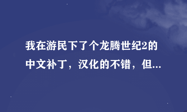 我在游民下了个龙腾世纪2的中文补丁，汉化的不错，但是只有界面，没有对白啊，谁给一个有中文字幕的补丁！