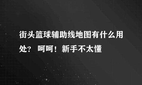 街头篮球辅助线地图有什么用处？ 呵呵！新手不太懂