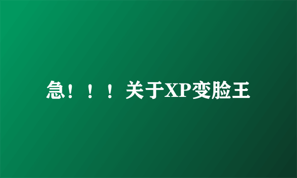 急！！！关于XP变脸王