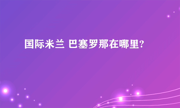 国际米兰 巴塞罗那在哪里?