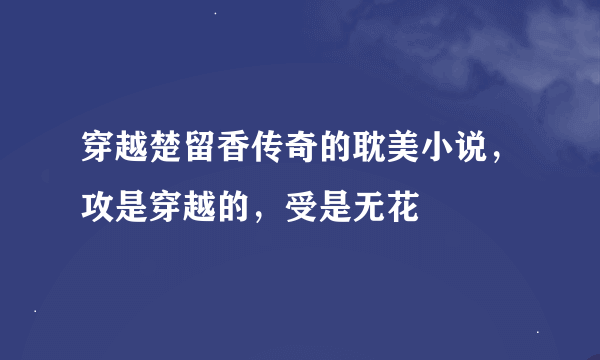 穿越楚留香传奇的耽美小说，攻是穿越的，受是无花