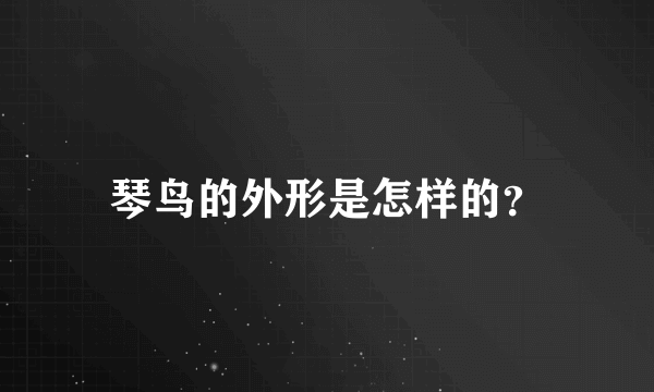 琴鸟的外形是怎样的？