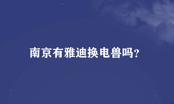 南京有雅迪换电兽吗？