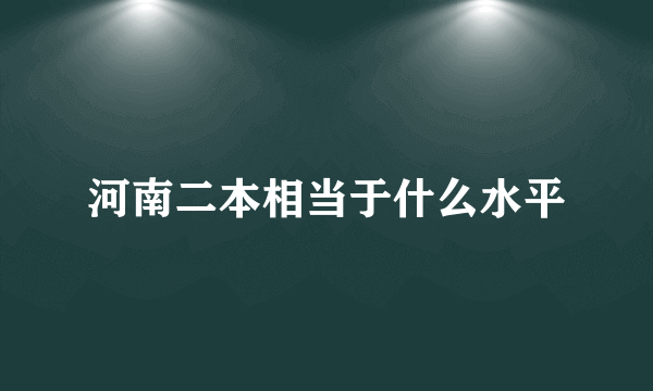 河南二本相当于什么水平