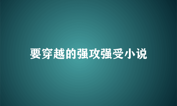 要穿越的强攻强受小说