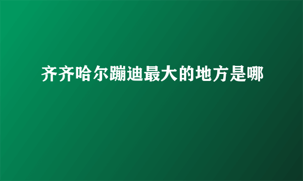 齐齐哈尔蹦迪最大的地方是哪