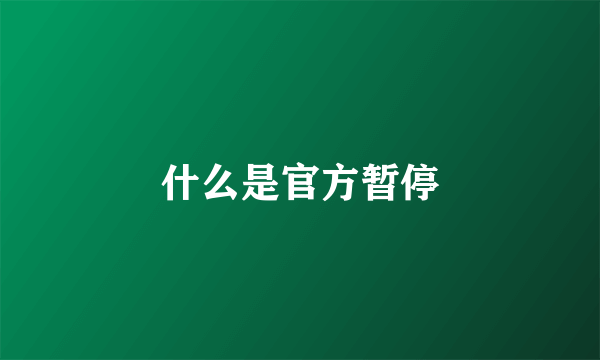 什么是官方暂停