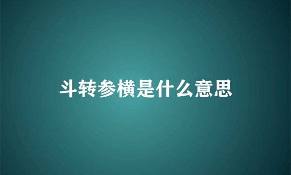 斗转参横是什么意思