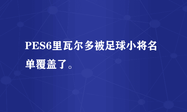 PES6里瓦尔多被足球小将名单覆盖了。