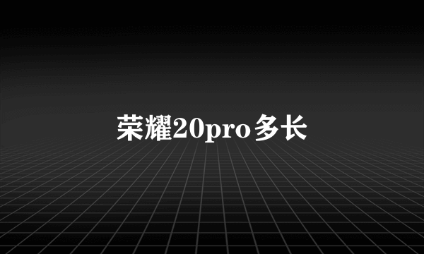 荣耀20pro多长