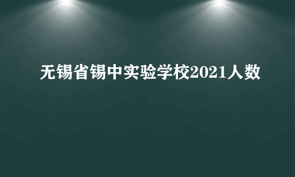 无锡省锡中实验学校2021人数