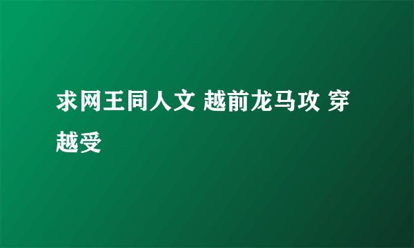 求网王同人文 越前龙马攻 穿越受