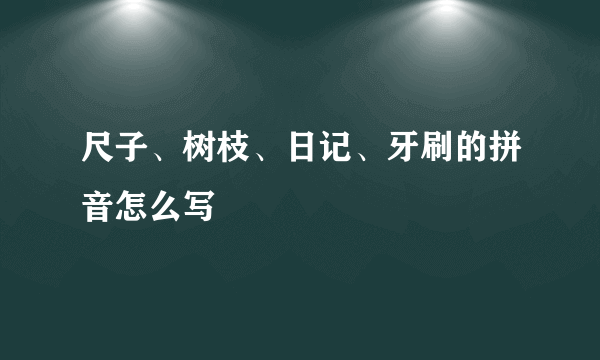 尺子、树枝、日记、牙刷的拼音怎么写