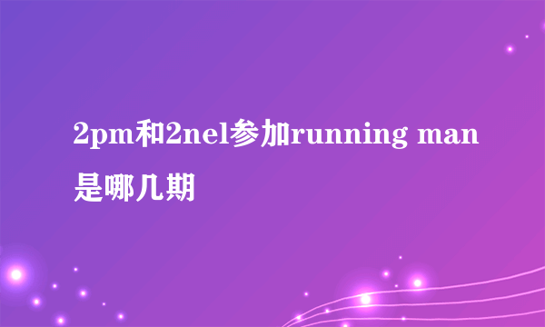 2pm和2nel参加running man是哪几期