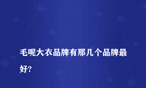 
毛呢大衣品牌有那几个品牌最好?

