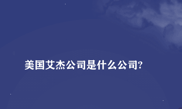 
美国艾杰公司是什么公司?

