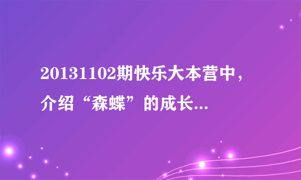 20131102期快乐大本营中，介绍“森蝶”的成长短片的背景日语歌名是什么？