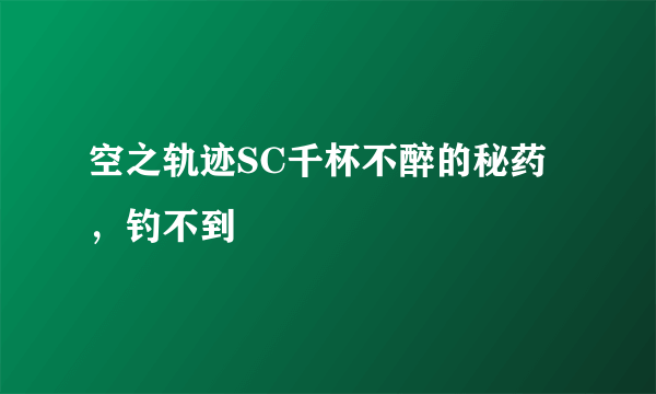 空之轨迹SC千杯不醉的秘药，钓不到