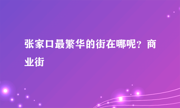 张家口最繁华的街在哪呢？商业街