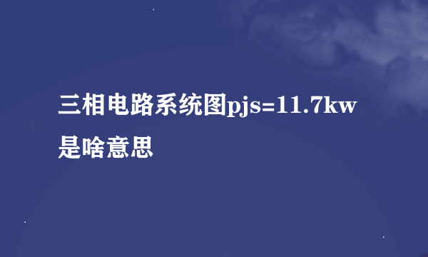 三相电路系统图pjs=11.7kw是啥意思