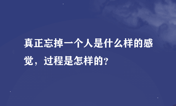 真正忘掉一个人是什么样的感觉，过程是怎样的？