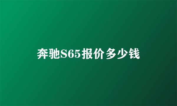 奔驰S65报价多少钱